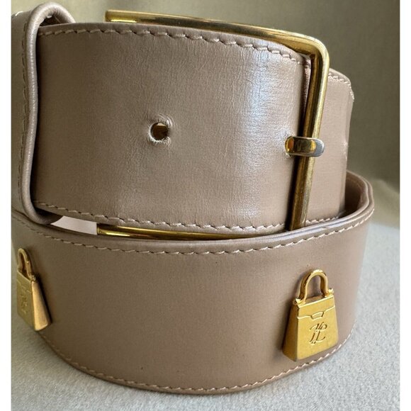 Karl Lagerfeld Vintage Beige Leather Gold Hardware Bags Decor - Picture 4 of 12